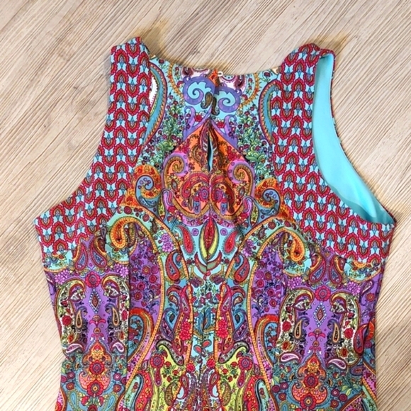 Maxi Boho Slit Front Sundress by London Times Size 12 Petite - Picture 6 of 7